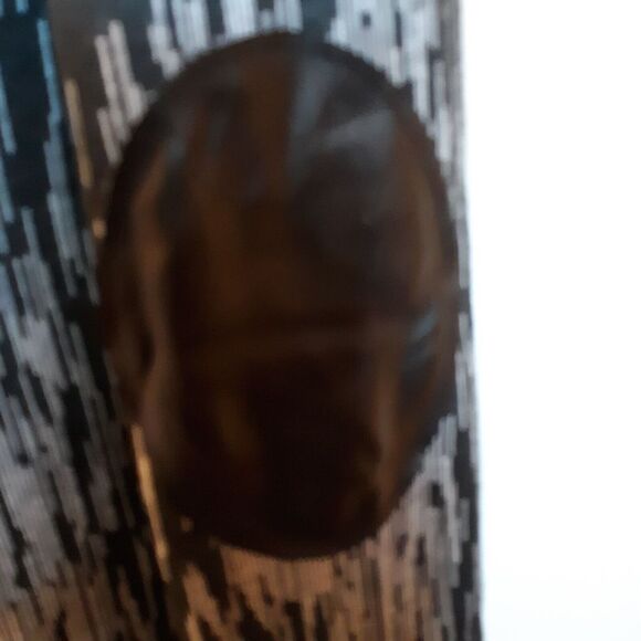 Maggy London Black White Knit Dress Faux Leather Accent Elbow Patches Size 12 - Picture 5 of 10